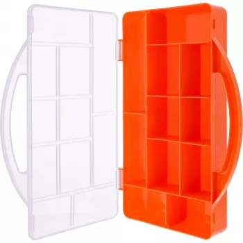 InLine Väikeosade kast, 11 lahtrit, 271x186x40mm, oranž
