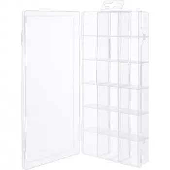 InLine väikeste osade karp, 18 lahtriga, 207x110x27mm, läbipaistev