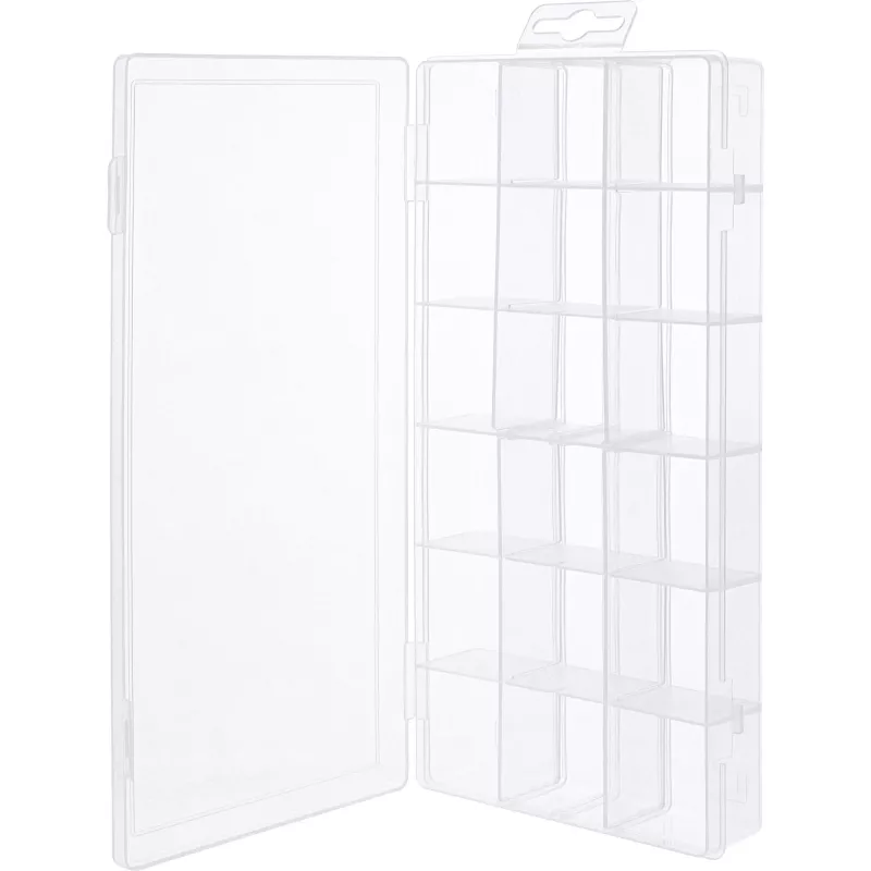 InLine väikeste osade karp, 18 lahtriga, 207x110x27mm, läbipaistev