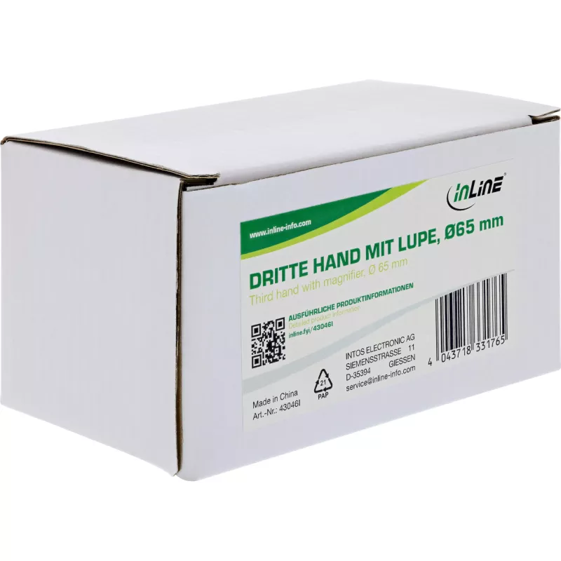 Suurendusklaasiga hoidik InLine 43046I Universal Must Kroom