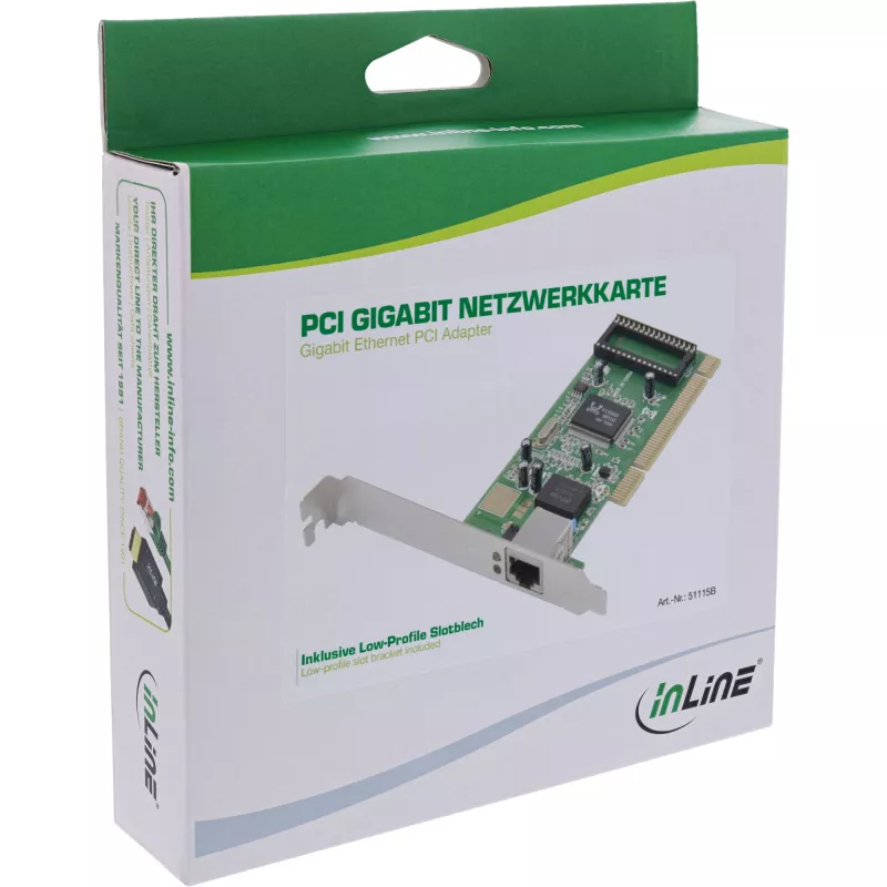 InLine Gigabit Ethernet PCI adapter 1x RJ45, hostiliides PCI
