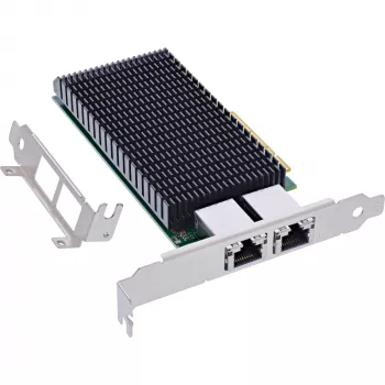 InLine Dual 10-Gigabit võrgukaart, 2x RJ45 10Gb/s, PCIe x8, sis. madala profiili kronsteini