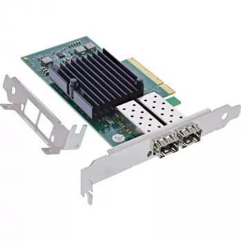 InLine Dual 10 Gigabit võrgukaart, 2x SFP+, PCIe x8, koos LP kronsteiniga