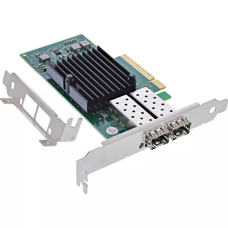 InLine Dual 10 Gigabit võrgukaart, 2x SFP+, PCIe x8, koos LP kronsteiniga