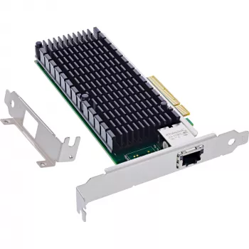 InLine 10-Gigabit võrgukaart, 1x RJ45 10Gb/s, PCIe x8, koos madalaprofiililise kronsteiniga