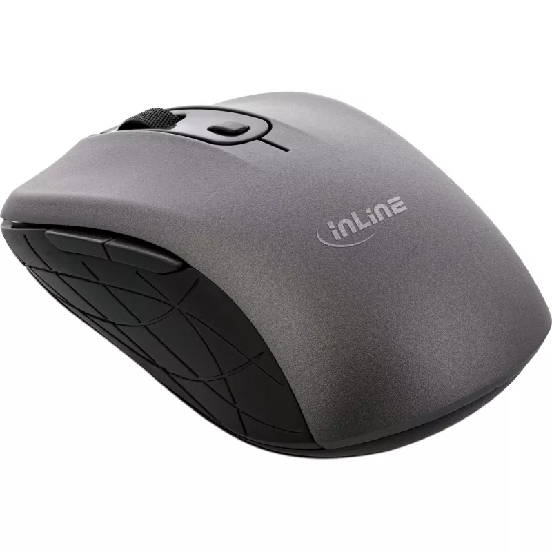 InLine hiir 3-in-1, Bluetooth + 2x 2,4GHz, 5 nuppu, optiline, hall/must