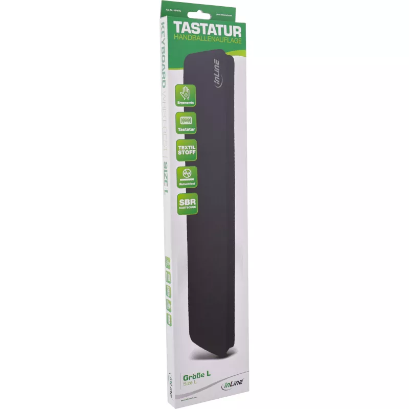 InLine klaviatuuri randmetugi L 440x95x18mm must