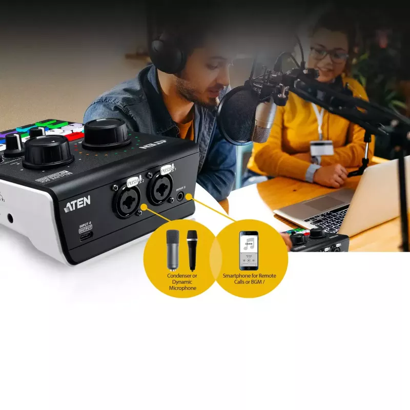 Audio Mixer ATEN MicLIVE 6-CH 6 kanalit 24 bitti 96 kHz