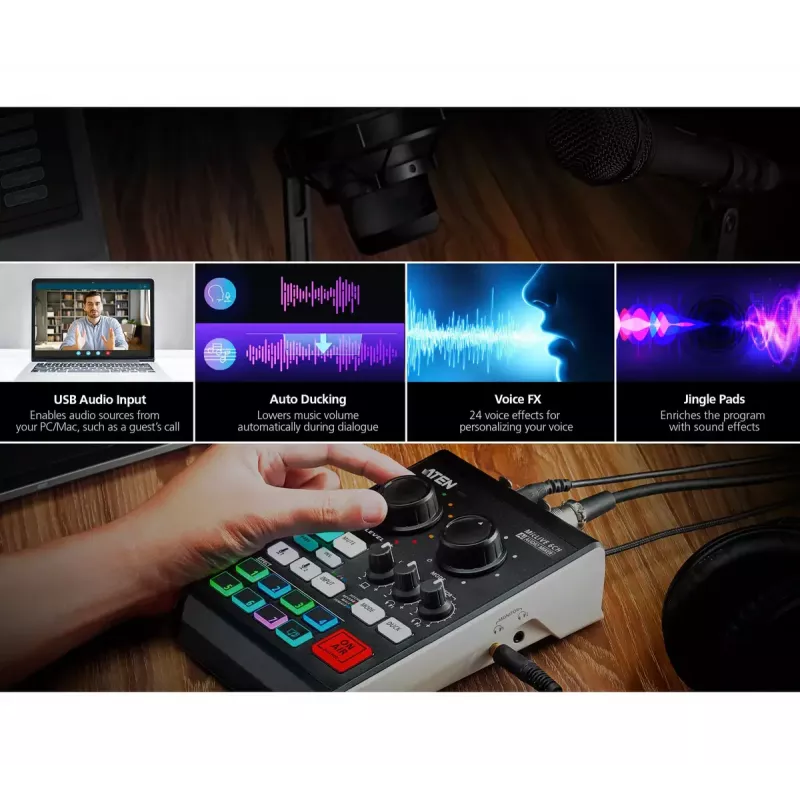 Audio Mixer ATEN MicLIVE 6-CH 6 kanalit 24 bitti 96 kHz