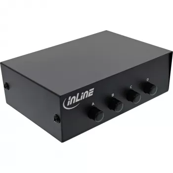 InLine jadapordilüliti manuaalne 4-pordiline RS232 9-kontaktiline Sub-D juhtmega