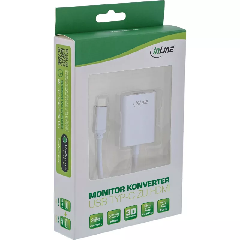 InLine USB-ekraani muundur, USB-C-isane HDMI-emasele (DP Alt Mode) 4K/60Hz