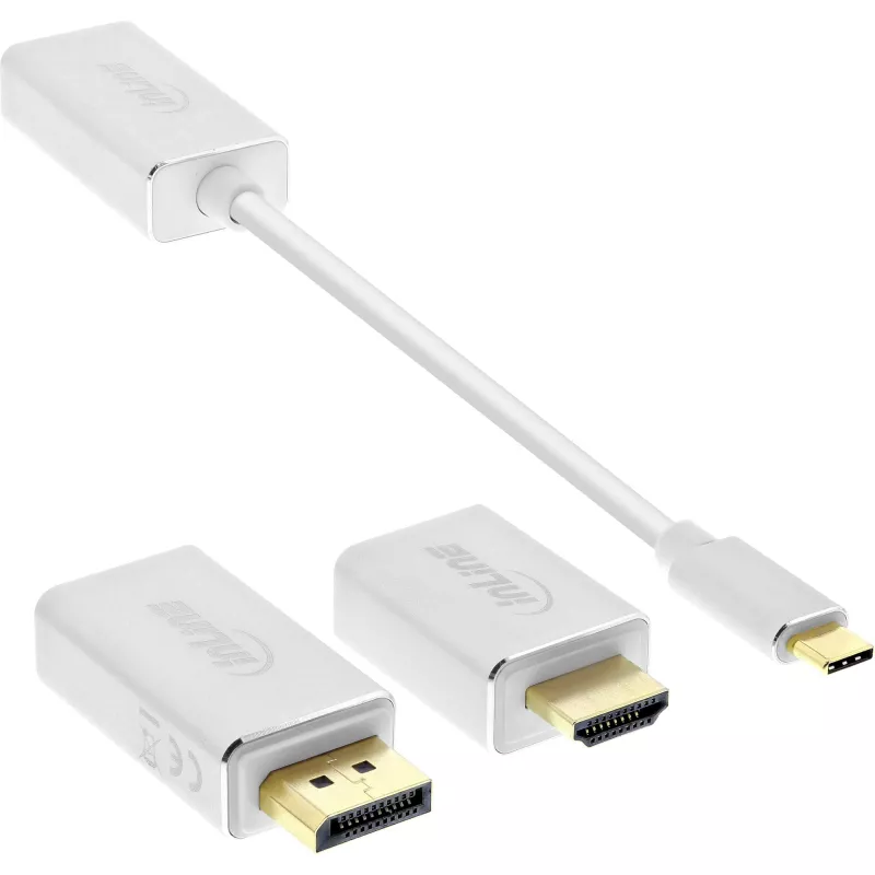 InLine USB-kuvari konverterikomplekt 6-ühes, 4K/60Hz hõbedane