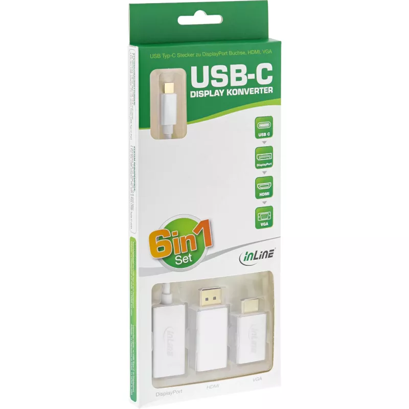 InLine USB-kuvari konverterikomplekt 6-ühes, 4K/60Hz hõbedane