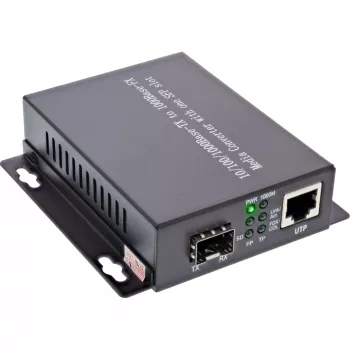 InLine võrgumeediumimuundur 10/100/1000 Mb/s TP-SFP FO, SM, 20 km