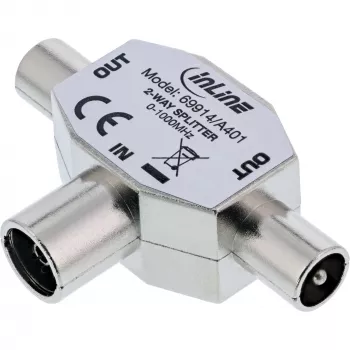 InLine antenni T-jagur telerile 1x koaksiaal emane 2x koaksiaal isane 69914