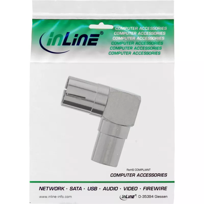 InLine Antenni koaksiaalpistik IEC isane emasele nurga all metallist 69915M