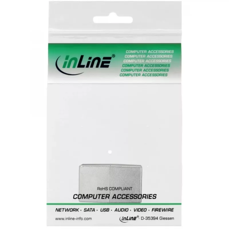 InLine Cat.5e plaastrikaabli ühendaja, 2x RJ45 emane varjestatud otse
