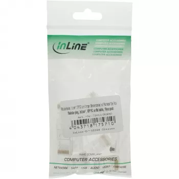 InLine modulaarpistik 10P10C lameda kaabli pressimiseks, läbipaistev plastik, 10 tk