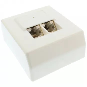 InLine Cat.5e võrgukarp 2x RJ45 pinnapealseks paigalduseks valge RAL9010