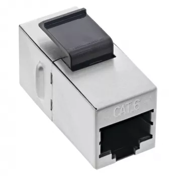 InLine RJ45 emane-emane SNAP-In moodul Cat.6 STP, must/hõbedane