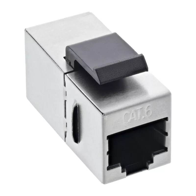 InLine RJ45 emane-emane SNAP-In moodul Cat.6 STP, must/hõbedane