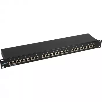 InLine Patch Panel 19 tolli Cat.5e 24 Port 1U must RAL9005