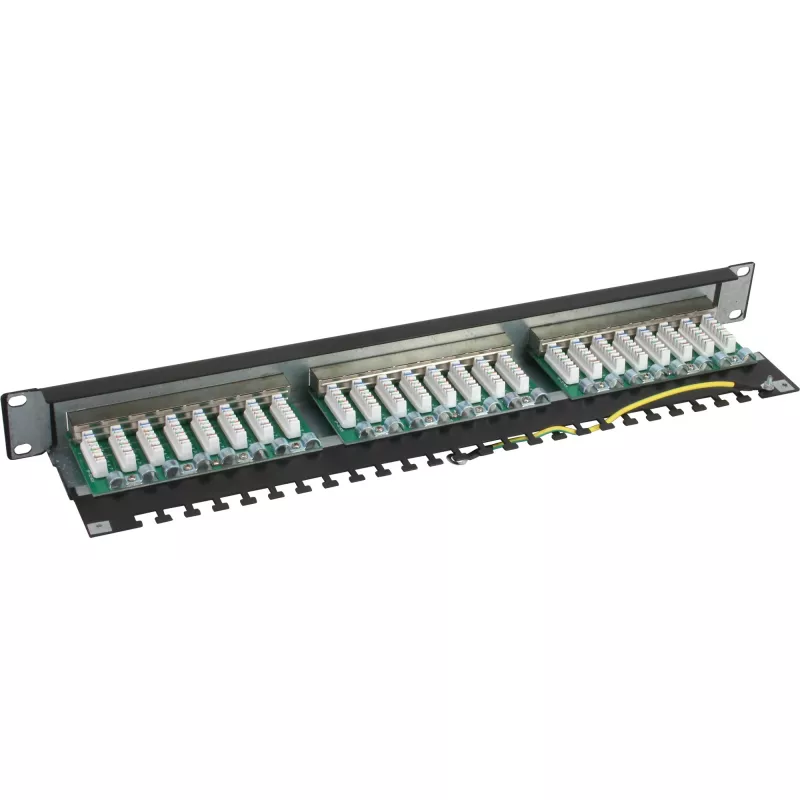 InLine Patch Panel 19 tolli Cat.5e 24 Port 1U must RAL9005