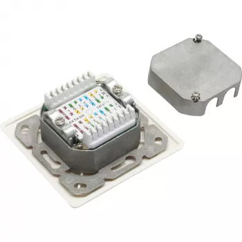 InLine Cat.6 ühenduskarp 2x RJ45 emane, RAL9010 valge, horisontaalne