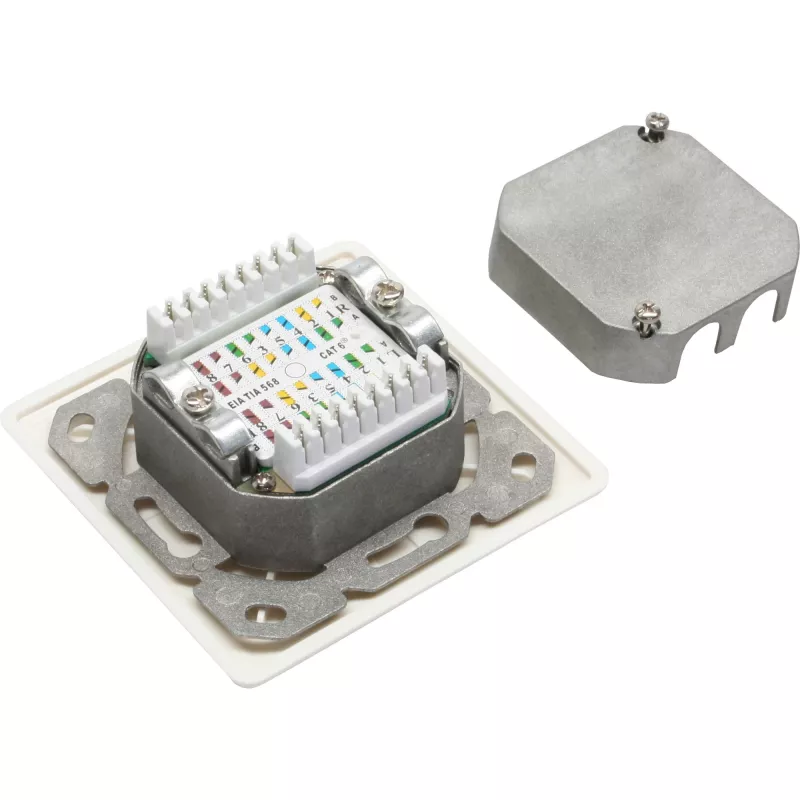 InLine Cat.6 ühenduskarp 2x RJ45 emane, RAL9010 valge, horisontaalne