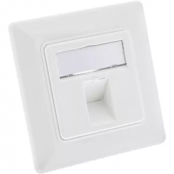InLine raami komplekt 1x RJ45 Bu/LSA sisestuse jaoks, Keystone SNAP-In, valge RAL9010
