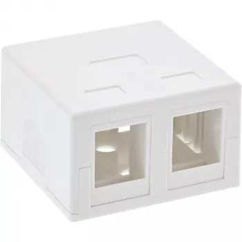 InLine Surface Mount Box for keystone 2x RJ45 valge 76202B