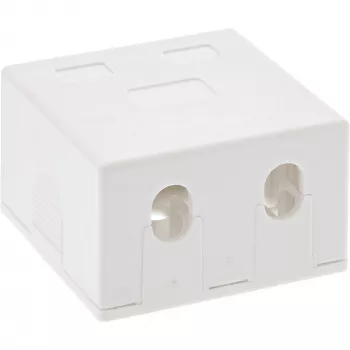 InLine Surface Mount Box for keystone 2x RJ45 valge 76202B