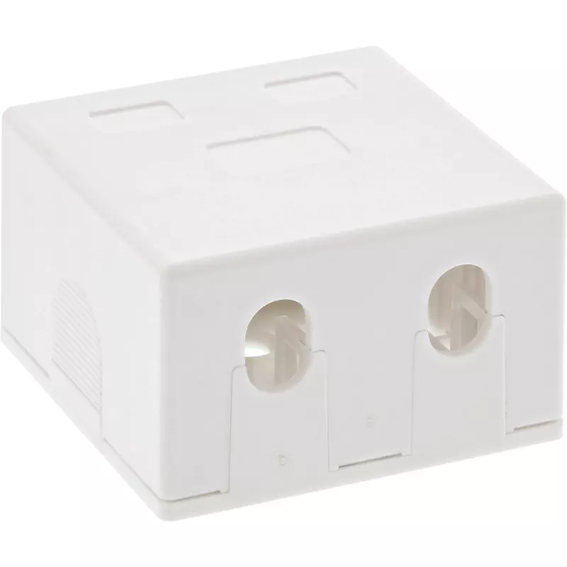 InLine Surface Mount Box for keystone 2x RJ45 valge 76202B