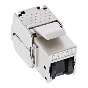 InLine RJ45 Keystone Jack Snap-In moodul Cat.6a, musta tolmukattega