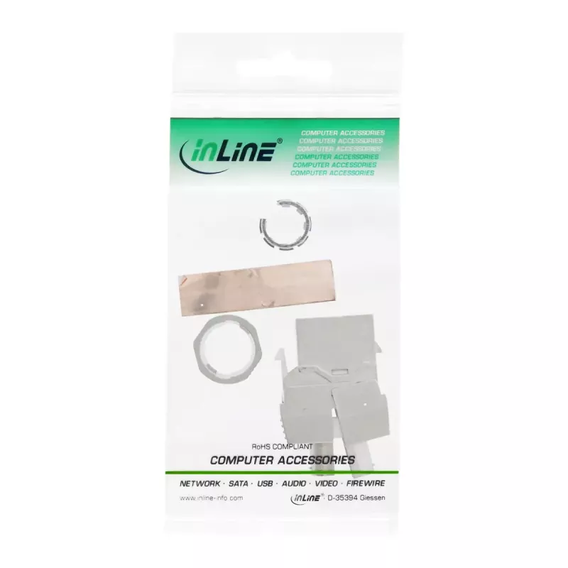 RJ45 Keystone Jack Snap-In moodul InLine 76202F Cat.6a