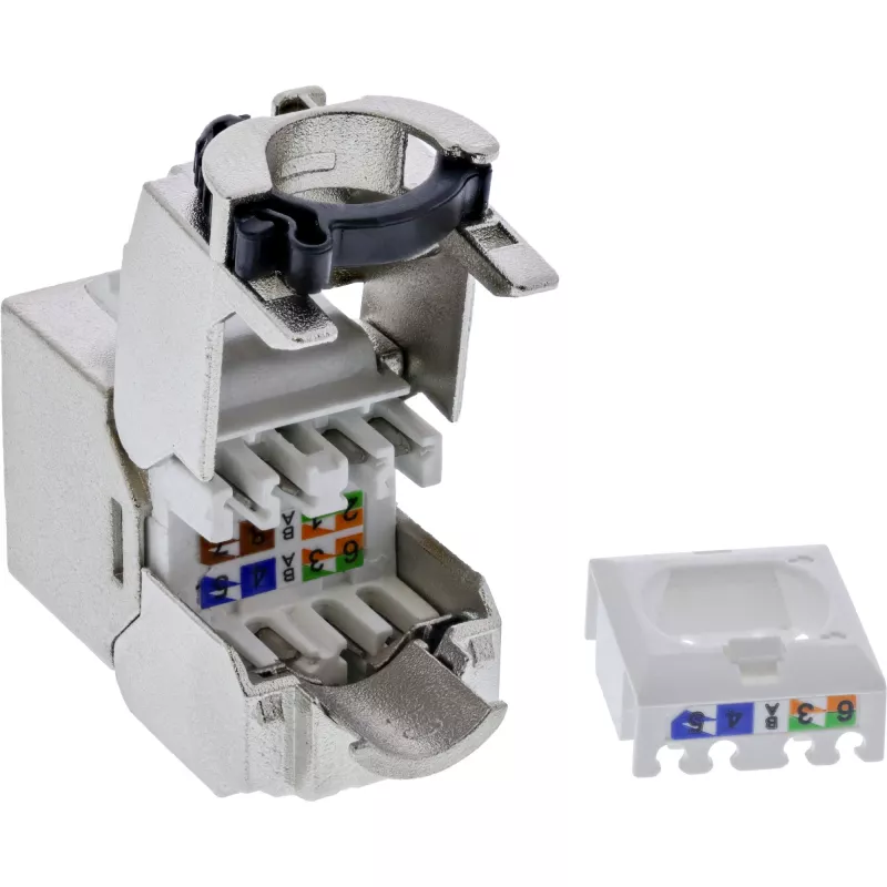 InLine Keystone RJ45 pesa õhuke, SNAP-In, Cat.6A, integreeritud kaabliside