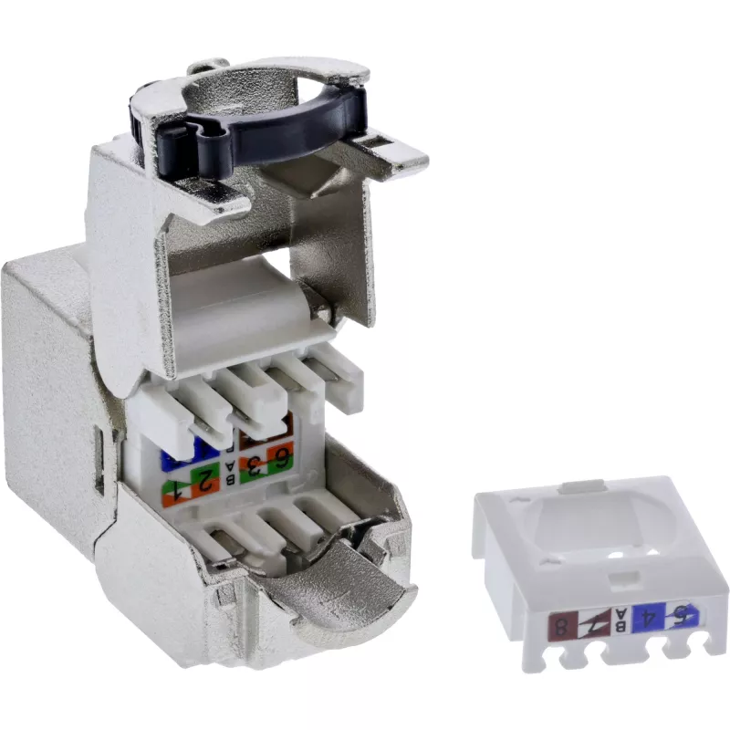 InLine Keystone RJ45 pesa õhuke, SNAP-In, Cat.8.1, integreeritud kaabliside