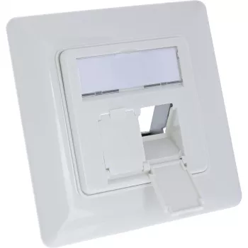 InLine raamikomplekt 2x RJ45 keystone SNAP‑In jaoks, valge RAL9010
