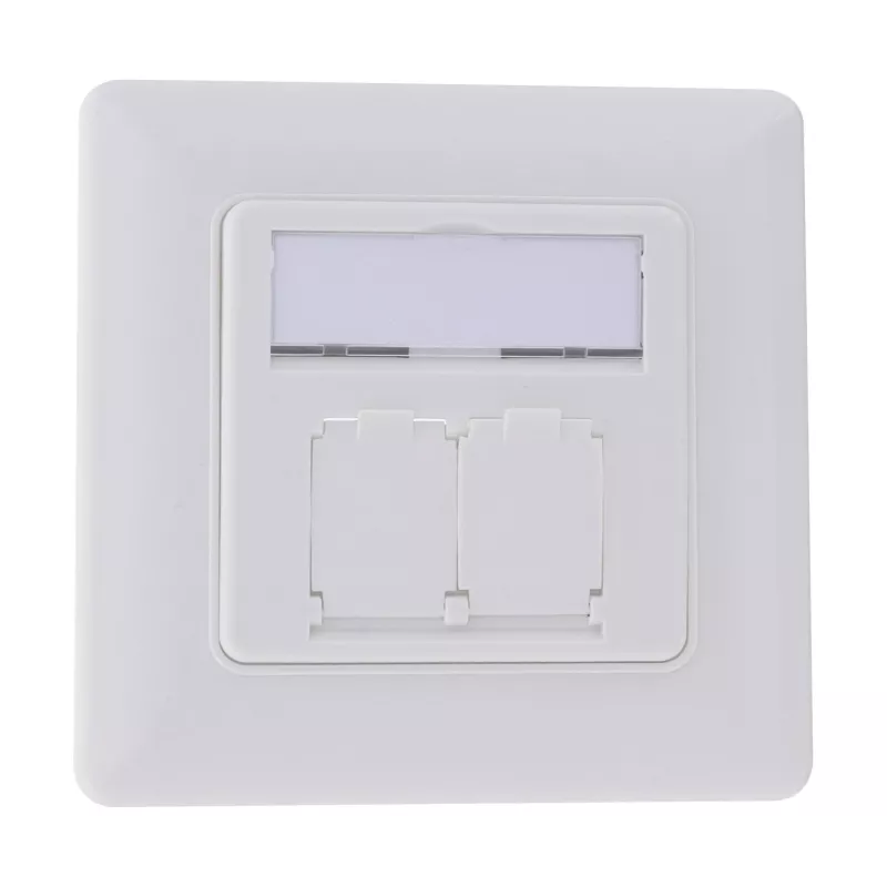 InLine raamikomplekt 2x RJ45 keystone SNAP‑In jaoks, valge RAL9010
