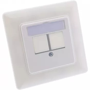 InLine raamikomplekt 2x RJ45 Keystone SNAP-In 90°, valge RAL9010