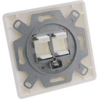 InLine raamikomplekt 2x RJ45 Keystone SNAP-In 90°, valge RAL9010