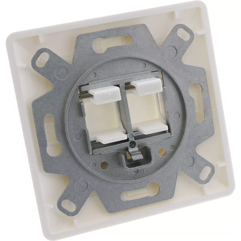 InLine raamikomplekt 2x RJ45 Keystone SNAP-In 90°, valge RAL9010