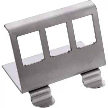 InLine 76203E metallist Keystone klõpsatav DIN-liistule kinnitatav kinnitusklamber, 3-pordiline