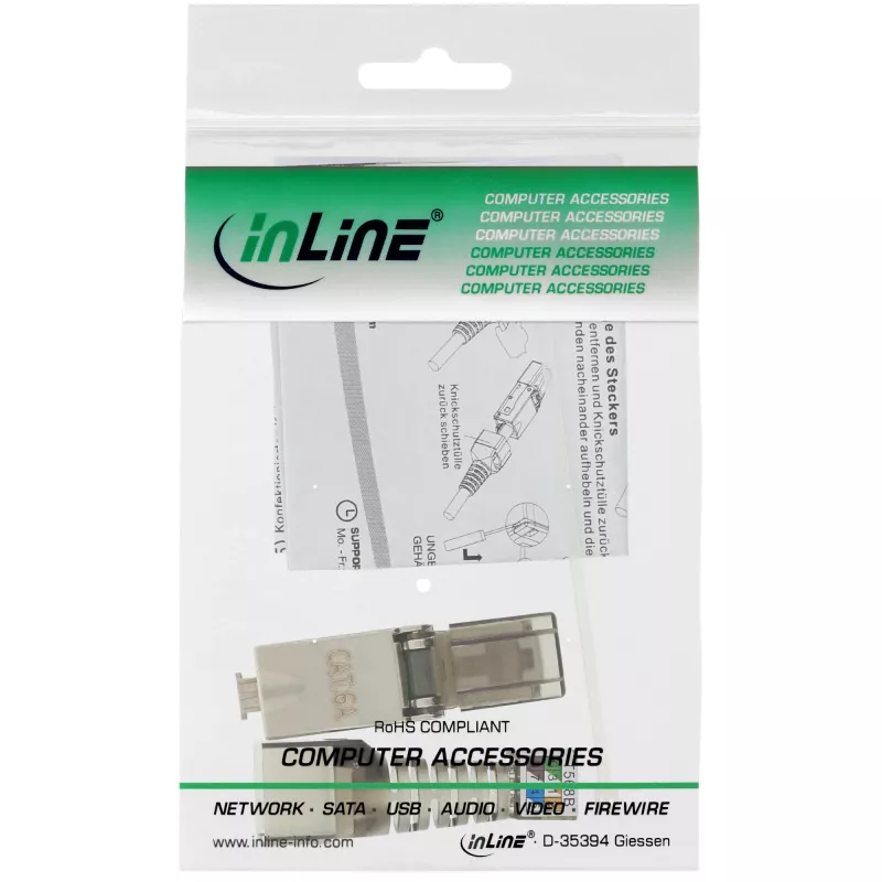 InLine RJ45-pistik Cat.6A 500MHz paigaldatav varjestatud 76204A