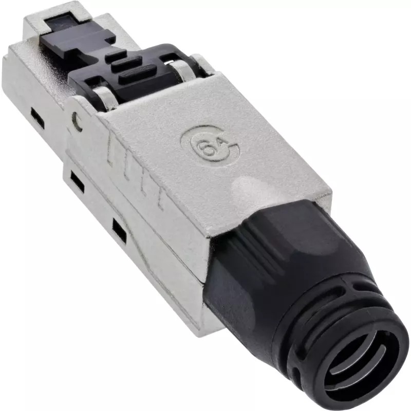 InLine RJ45 pistik Cat.6A 500MHz, paigaldatav, varjestatud, kruvikorgiga