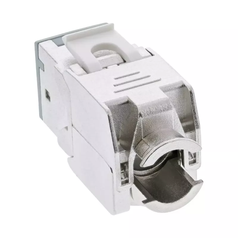 InLine Keystone RJ45 pesa, varjestatud, Cat.6A, hall 8 tk komplekt