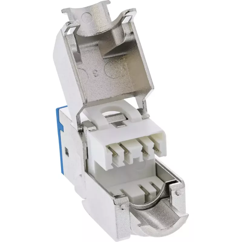 InLine Keystone RJ45 pistikupesa, varjestatud, Cat.6A, sinine 8-pakend