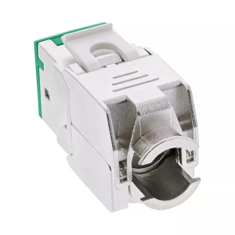 InLine Keystone RJ45 pesa, varjestatud, Cat.6A, roheline 8 tk pakend
