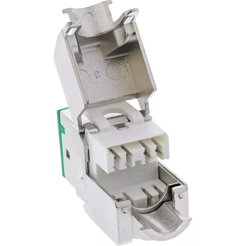 InLine Keystone RJ45 pesa, varjestatud, Cat.6A, roheline 8 tk pakend