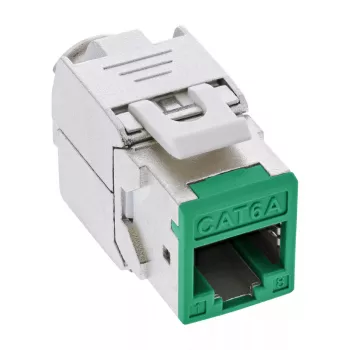 InLine Keystone RJ45 pesa, varjestatud, Cat.6A, roheline 8 tk pakend